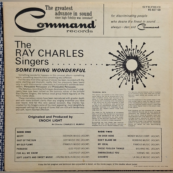 THE RAY CHARLES SINGERS LP vinyl - Picture 2 of 8